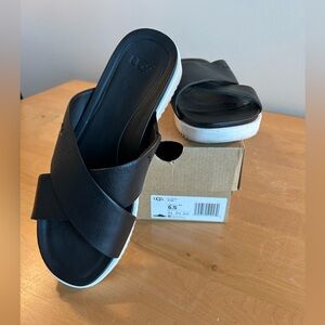 UGG Zari Women's Black and White Slide Sandals